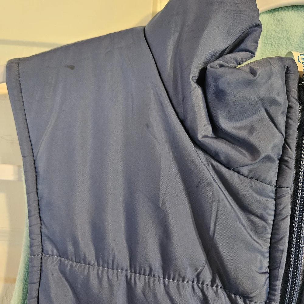 Columbia Blue Puffer Reversible Vest Girls Sz M 10-12